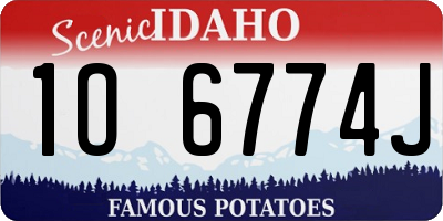 ID license plate 1O6774J
