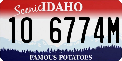 ID license plate 1O6774M