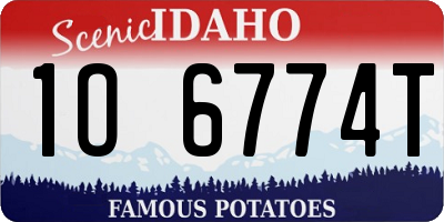 ID license plate 1O6774T