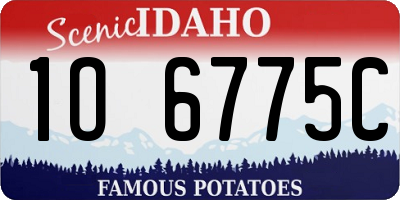 ID license plate 1O6775C