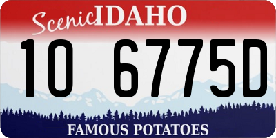 ID license plate 1O6775D