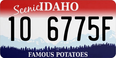 ID license plate 1O6775F