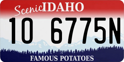 ID license plate 1O6775N