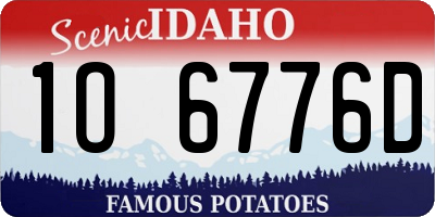 ID license plate 1O6776D