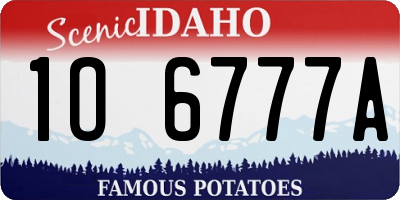 ID license plate 1O6777A