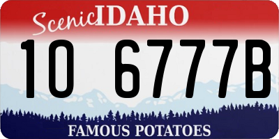 ID license plate 1O6777B