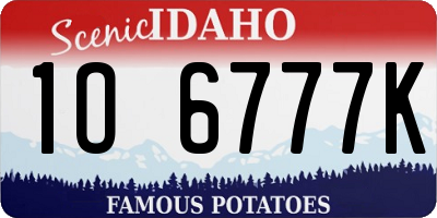 ID license plate 1O6777K