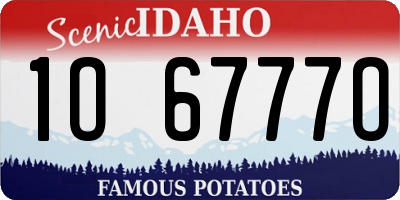 ID license plate 1O6777O
