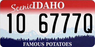 ID license plate 1O6777Q