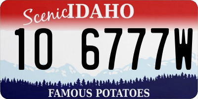 ID license plate 1O6777W