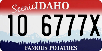 ID license plate 1O6777X