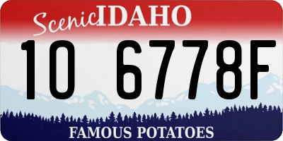 ID license plate 1O6778F