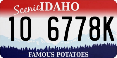 ID license plate 1O6778K