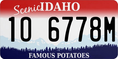 ID license plate 1O6778M