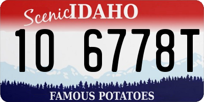 ID license plate 1O6778T