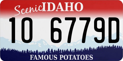 ID license plate 1O6779D