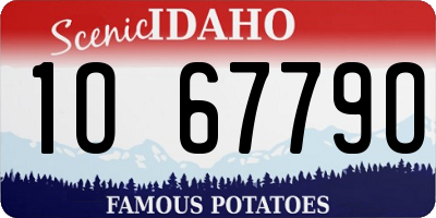 ID license plate 1O6779O