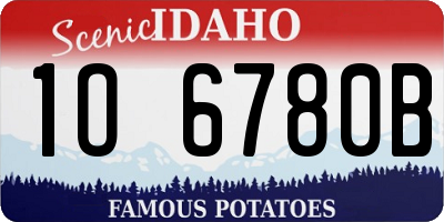 ID license plate 1O6780B