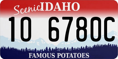 ID license plate 1O6780C