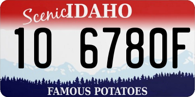 ID license plate 1O6780F