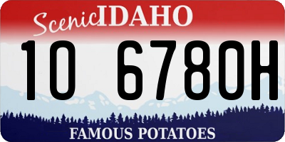 ID license plate 1O6780H