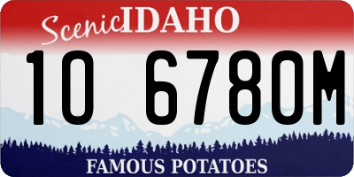 ID license plate 1O6780M