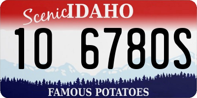 ID license plate 1O6780S