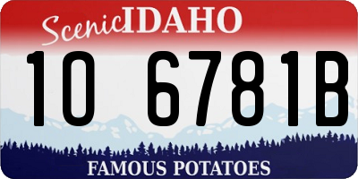ID license plate 1O6781B