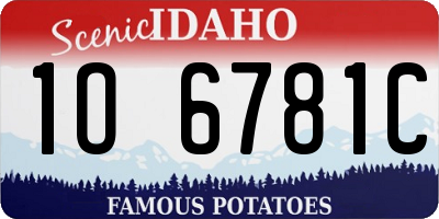 ID license plate 1O6781C