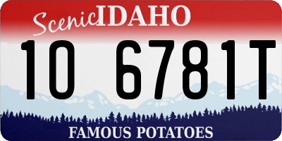 ID license plate 1O6781T