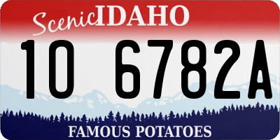 ID license plate 1O6782A
