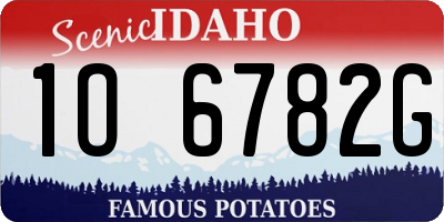 ID license plate 1O6782G