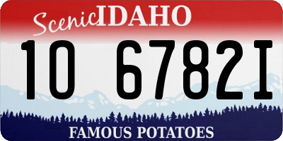 ID license plate 1O6782I