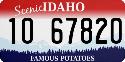 ID license plate 1O6782O