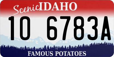 ID license plate 1O6783A