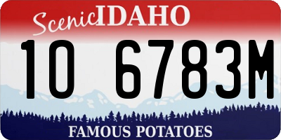 ID license plate 1O6783M