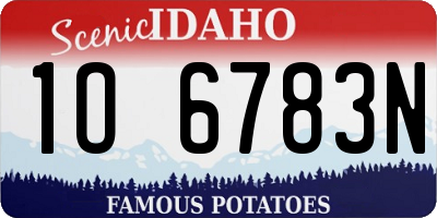 ID license plate 1O6783N
