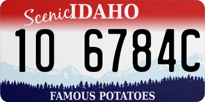 ID license plate 1O6784C