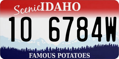 ID license plate 1O6784W