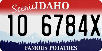 ID license plate 1O6784X