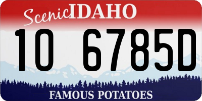 ID license plate 1O6785D