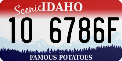 ID license plate 1O6786F