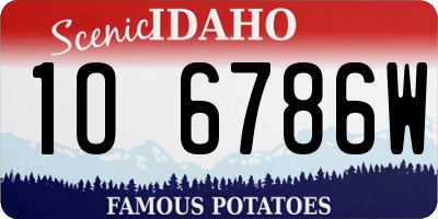 ID license plate 1O6786W