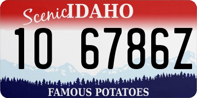 ID license plate 1O6786Z