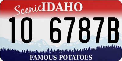 ID license plate 1O6787B