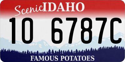 ID license plate 1O6787C
