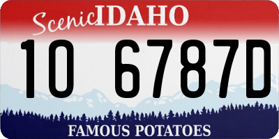 ID license plate 1O6787D