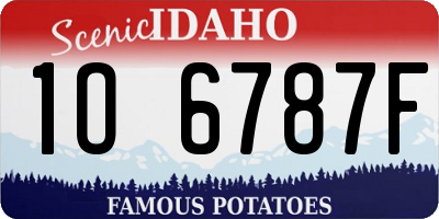 ID license plate 1O6787F