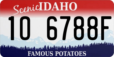 ID license plate 1O6788F