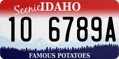 ID license plate 1O6789A